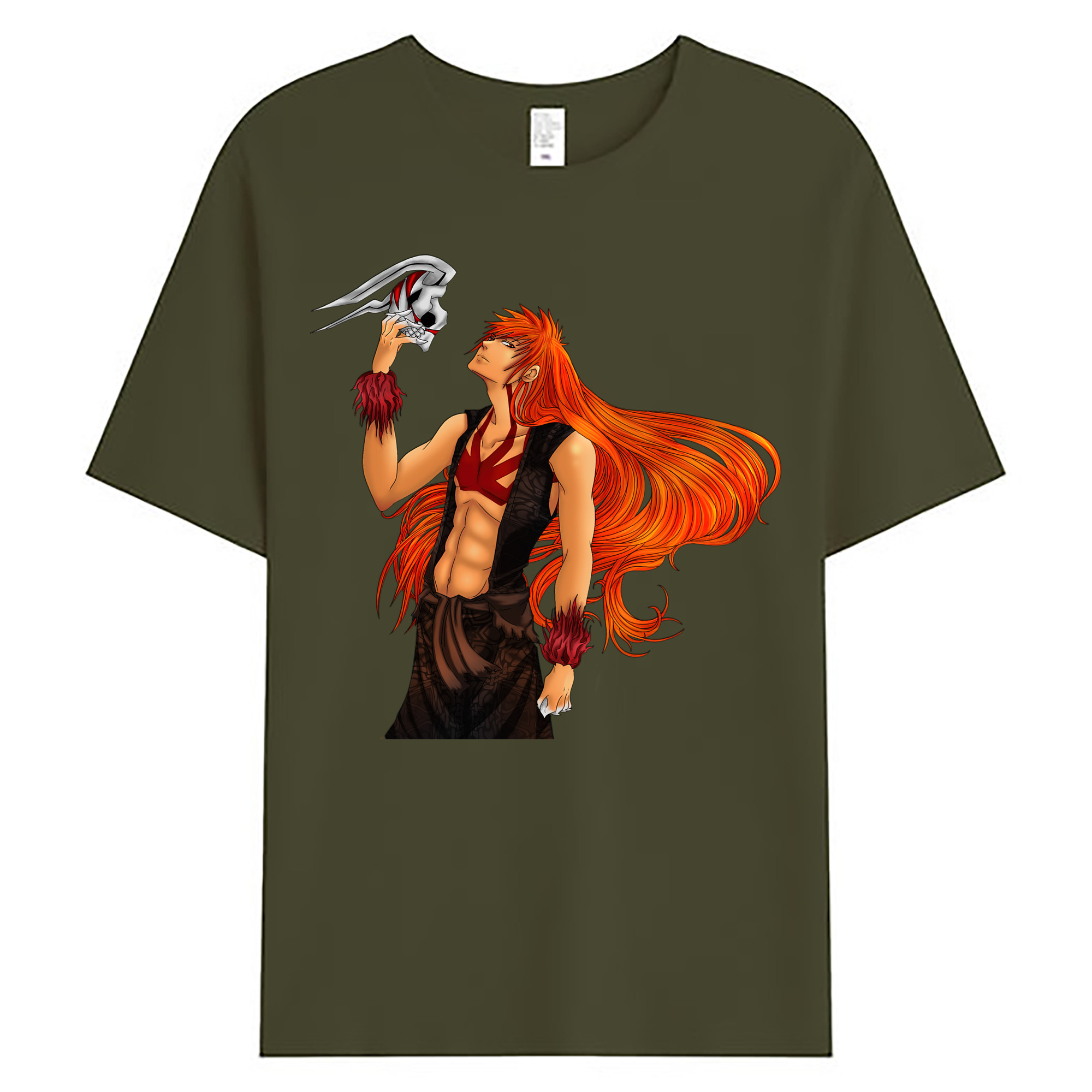 （画像用） ブリーチ 黒崎一護（くろさき いちご）BLEACH Kurosaki Ichigo 綿100％ メンズ半袖Tシャツ｜肌触りやわらか＆通気性